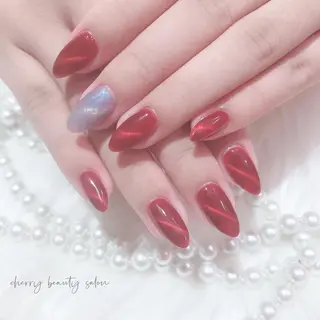 ミディアム ネイル SAKURA 🍒のネイルデザイン