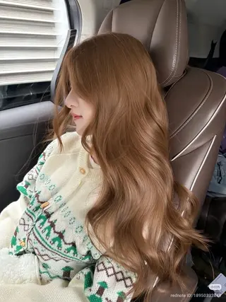 ロング カラー 韓国×ワンホン 艶カラー/ハヅキ🎀のヘアスタイル