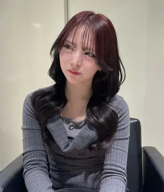 ロング 髪質改善/透明感カラ ー/レイヤー/あやはのヘアスタイル