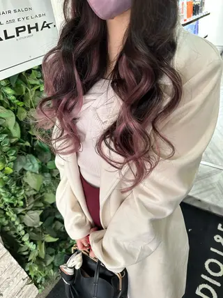 ロング 奥本 侑 ハイトーン、髪質改善のヘアスタイル