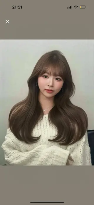 セミロング 🎀 うる艶透明感 カラー / 錦糸町のヘアスタイル