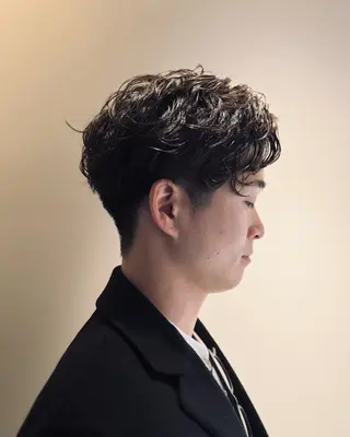 ショート パーマ メンズ スパイキーショート 大人パーマ 丸山のヘアスタイル