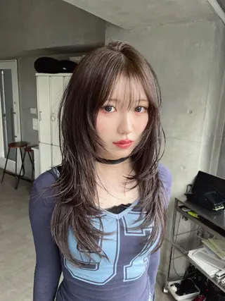 ロング カラー 韓国レイヤー/透明感 /髪質改善/アジキのヘアスタイル