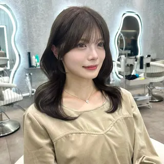 ミディアム ブリーチなしW🎀 髪質改善/はのんのヘアスタイル