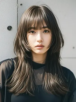 ロング ウルフカット 811 大阪梅田 ウルフのヘアスタイル