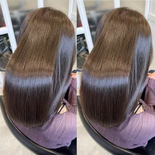 ロング 縮毛矯正/髪質改善 /レイヤー/韓国のヘアスタイル