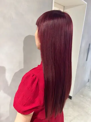 ロング カラー ピンク/ベージュ /似合わせ/田島百華のヘアスタイル