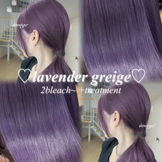 ロング カラー ヘアアレンジ 🤍淡色ピンク&ラベ ンダーYUKI🤍のヘアスタイル