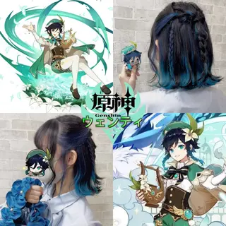 ミディアム カラー 推しカラー💫 ブリーチ💫若菜覚のヘアスタイル