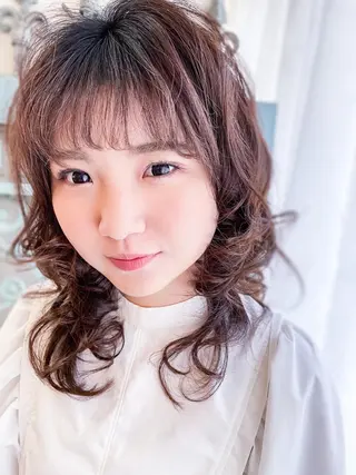 セミロング カラー パーマ ヘアアレンジ メンズ 表参道Lise おおいしおりのヘアスタイル