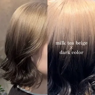 ミディアム 赤みオフの透明感職人 /ケア重視の美髪施術のヘアスタイル