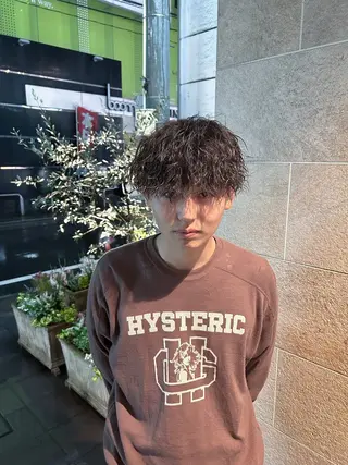 ミディアム カラー パーマ メンズ メンズ カラー特化/ カラー特化/池田海斗のヘアスタイル