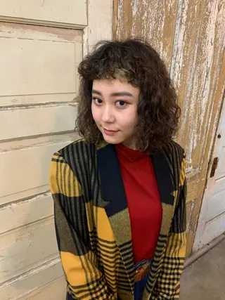 ミディアム カラー パーマ kimika🥑 メンズ/髪質改善のヘアスタイル