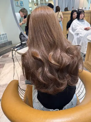 ミディアム カラー 木屋元一/透明感 /前髪/韓国ヘアのヘアスタイル