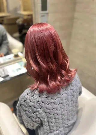 ミディアム カラー 🎀暖色/ ピンク🎀seinaのヘアスタイル
