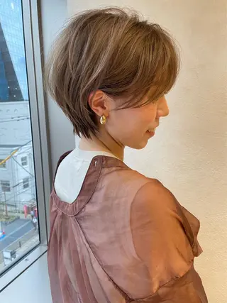 ショート カラー 🎀大川 錬🎀 ブリーチなしWカラーのヘアスタイル