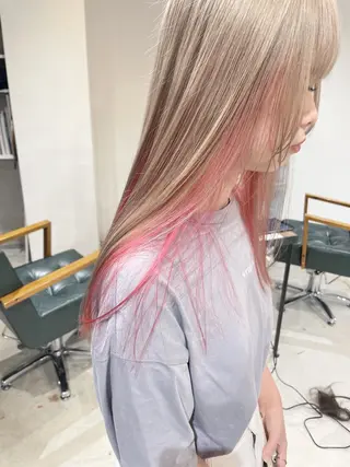 ロング カラー ill.所属・ill［イル］大須 ダブルカラー髪質改善のヘアスタイル