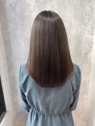 セミロング カラー 蓮/髪質改善 /艶カラー/トレンドのヘアスタイル