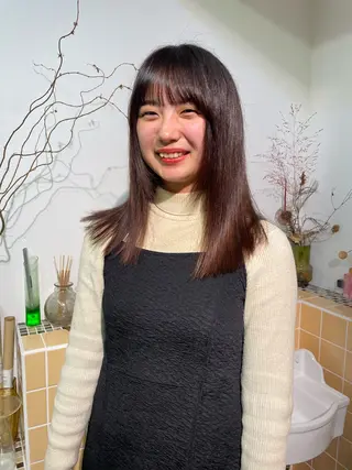 セミロング カラー sakura🌸 レイヤー/韓国ヘアのヘアスタイル