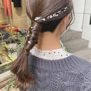 セミロング カラー ヘアアレンジ マツエク・マツパ アイブロウ Noah's　Ark所属・透明感カラー🫧ヘア セット🫧松本菜月の眉毛・アイブロウイメージ