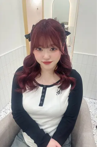 ロング 💎のぼりゆい/大須 ブリーチなしWカラーのヘアスタイル