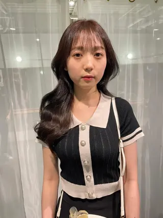 ロング 韓国ネイル🤍 イワサキ　リコ🍒のネイルデザイン