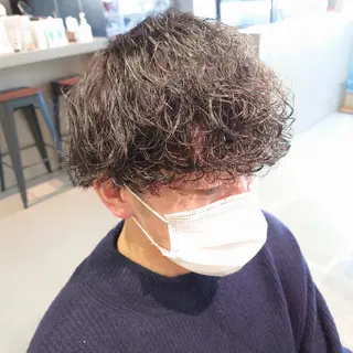 ショート パーマ メンズ iss所属・メンズ/パーマ特化 /波巻き/林洋平のヘアスタイル