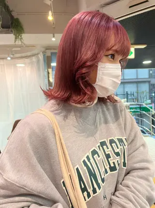ミディアム カラー 💖デザインカラー/ タダ ハナカ💖のヘアスタイル