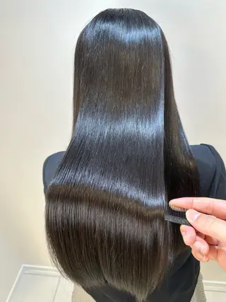 ロング カラー パーマ 髪質改善/縮毛矯正 /ブリーチ矯正/岡部のヘアスタイル