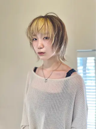 ミディアム カラー 似合わせカット //金子 聖汰のヘアスタイル