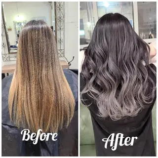 ロング カラー cherie所属・バレイヤージュ/ ハイライト/大内格のヘアスタイル