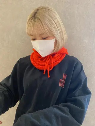 ショート カラー ヘアアレンジ 🧡梅田ハイトーン カラー🧡runaのヘアスタイル