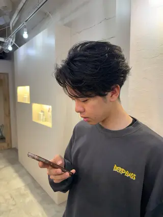 メンズ ブリーチモデル募集 メンズカット藤野のヘアスタイル