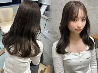 セミロング カラー ayaka🫧 梅田ダブルカラーのヘアスタイル