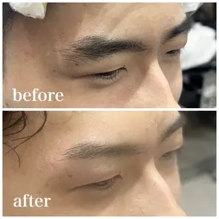 メンズ アイブロウ 曲がる縮毛矯正 LIBER 　岩名のヘアスタイル