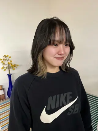 セミロング カラー特化/ブリーチ 梅田中崎町/あかりのヘアスタイル