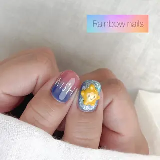 ネイル Rainbow nailsくろちゃんのネイルデザイン