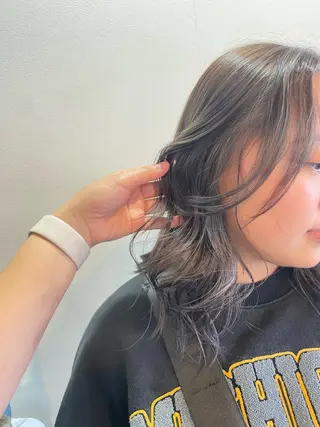 ミディアム カラー カーリーパーマ/ 透明ｶﾗｰ/MIKUのヘアスタイル