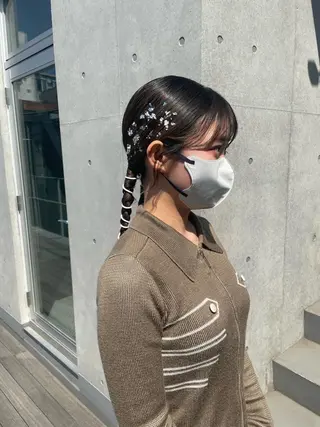 セミロング ヘアアレンジ 佐伯 和佳のヘアスタイル