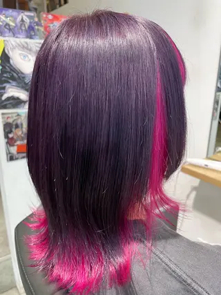 ミディアム カラー SALOWIN池袋East店3F所属・インナーカラー 推し ブリーチ  髪質改善のヘアスタイル