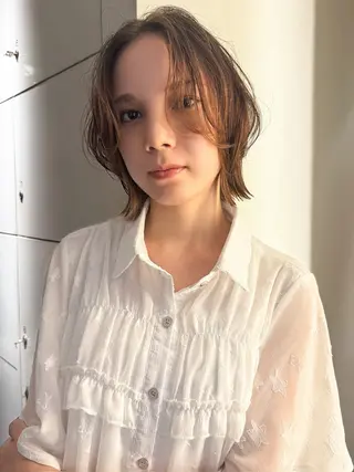 ミディアム モデル募集/山田蓮/ レイヤーボブのヘアスタイル