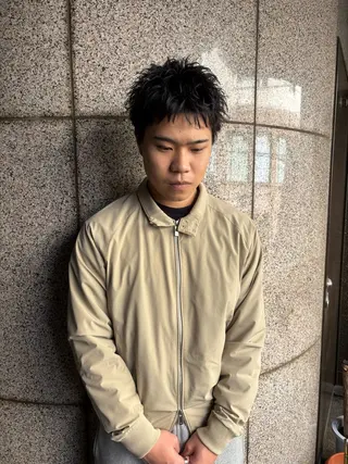 メンズ スパイキーパーマ 柏NO1 藤本葉のヘアスタイル