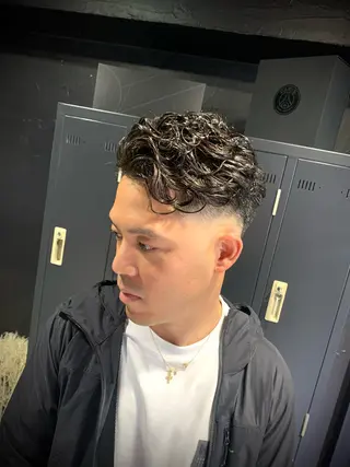 ショート メンズ メンズパーマ/難波/ 心斎橋　室園亮佑のヘアスタイル