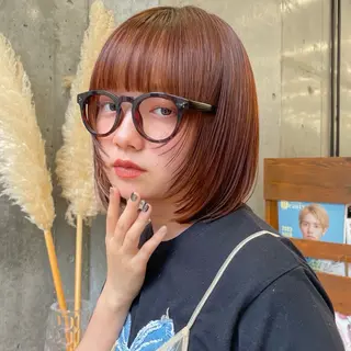 ミディアム カラー レイヤー/ブリーチ /暖色/ゆきなのヘアスタイル