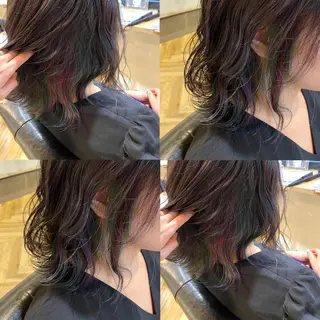 セミロング カラー 艶カラー/韓国顔周り 🎀mamiのヘアスタイル