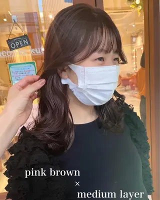 セミロング カラー 清水　ちひろ ✄トップスタイリストのヘアスタイル