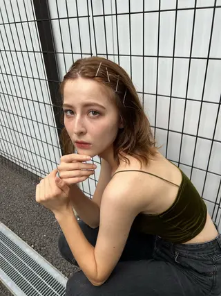 セミロング カラー パーマ×透明感カラー MIOのヘアスタイル