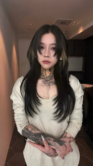 ロング レイヤー/ハッシュ カット【春道】のヘアスタイル