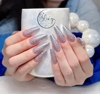 ロング 波 なみのネイルデザイン