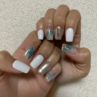 ネイル ネイルリボン 受付スタッフのネイルデザイン